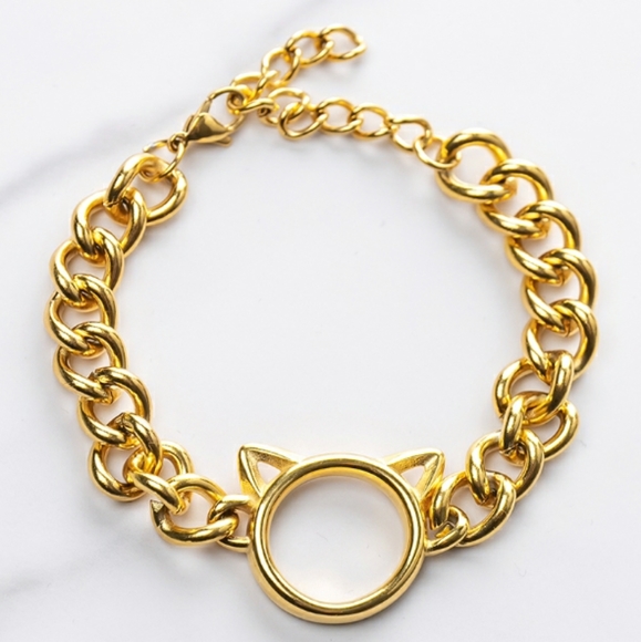 Cat Cuban Link Bracelet /Gorgeous Gold - Picture 4 of 8
